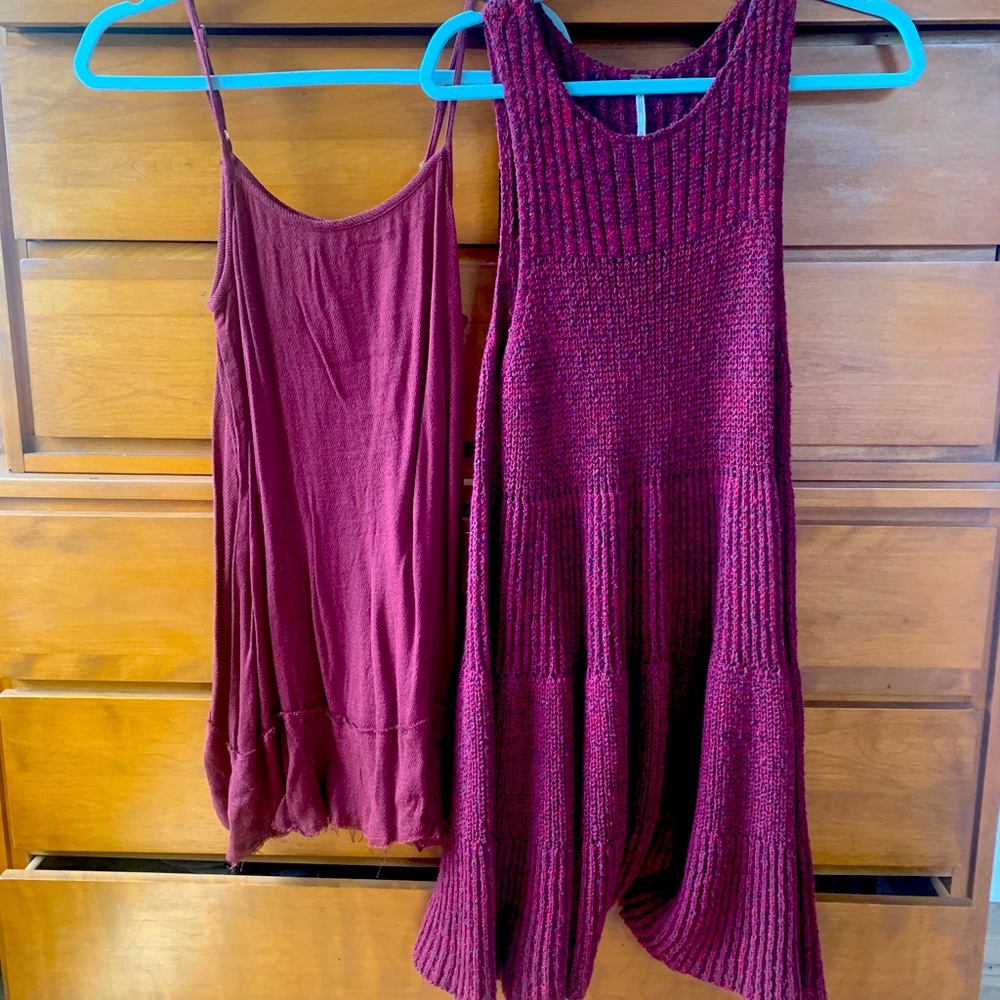 Free people sweater dress with slip